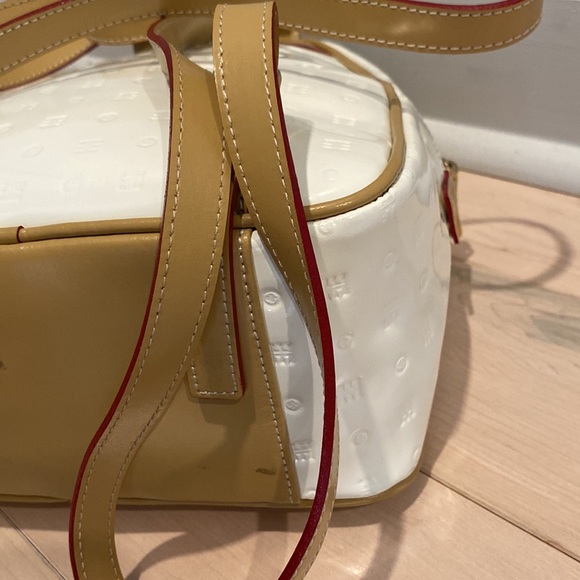 Arcadia small white patent leather backpack main image 10
